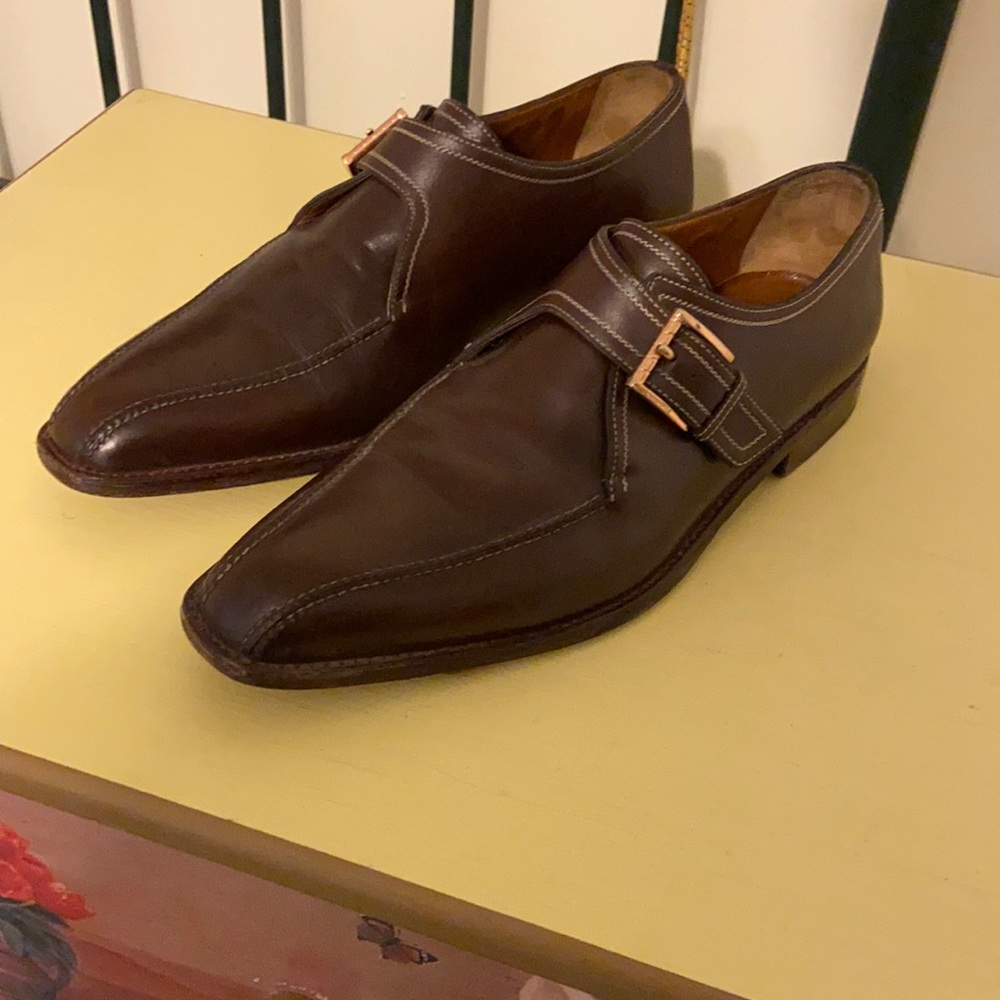 a.testoni 9.5 brown men’s shoes